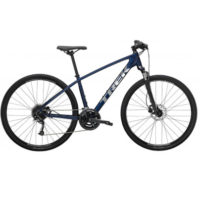 Vélo VTC homme 28p alu - TREK 2023 Dual Sport 2 - Mulsanne Blue - Bleu foncé décor argent