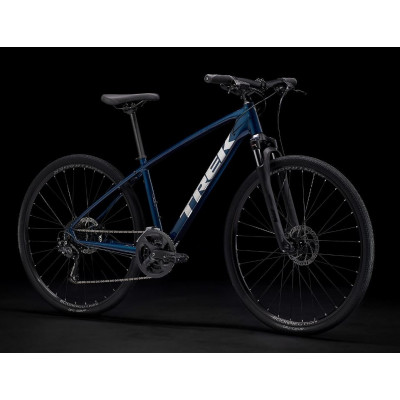 Vélo VTC homme 28p alu - TREK 2022 Dual Sport 2 - Mulsanne Blue - Bleu foncé décor argent