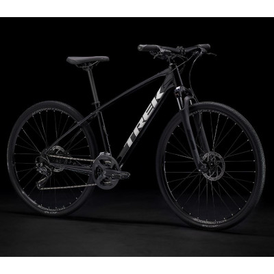 Vélo VTC homme 28p alu - TREK 2023 Dual Sport 2 - Trek Black - Noir décor argent