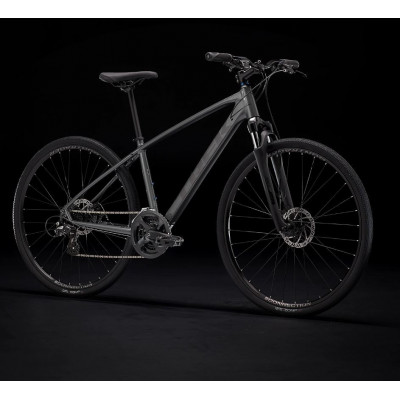  Vélo VTC homme 28p alu - TREK 2022 Dual Sport 1 - Lithium Grey - Gris anthracite décor noir : 63mm