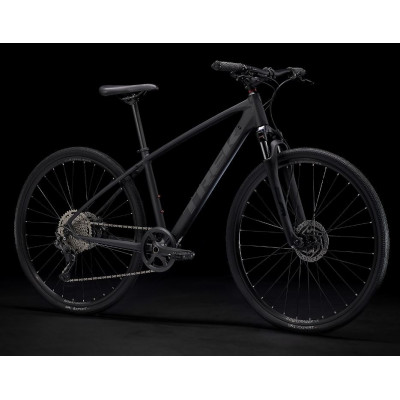 Vélo VTC homme 28p alu - TREK 2023 Dual Sport 3 - Matte Trek Black - Noir mat décor noir brillant :