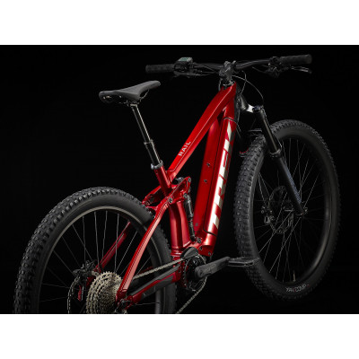 Vélo électrique VTT 29p alu - TREK 2022 Rail 5 Deore 500 - Crimson/Lithium Grey - rouge métallisé décor argent