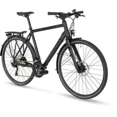  Vélo urbain alu homme 28p - STEVENS 2022 6X Lite Tour Gent - noir mat décor noir brillant