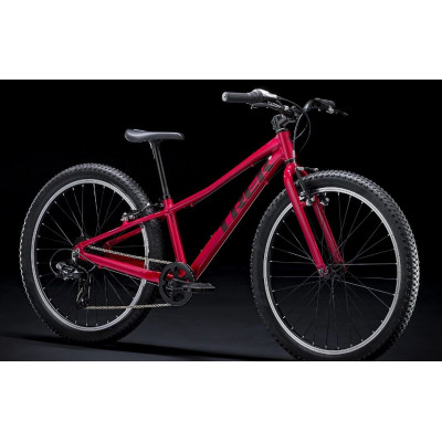 Vélo VTT enfant 9 à 12 ans alu - TREK 2022 Precaliber 24 à 8 vitesses - Magenta - Rouge décor noir
