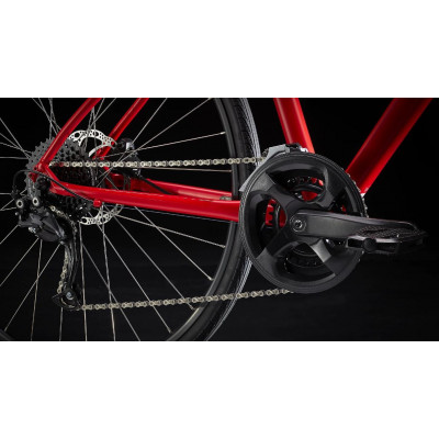 Vélo route fitness 700 alu - TREK 2023 FX 2 Disque Stagger - Satin Viper Red - rouge décor noir : 2x9v