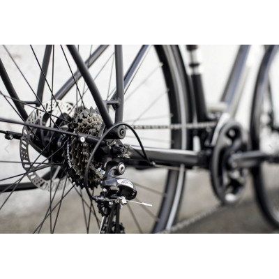  Vélo ville alu unisexe - TREK 2022 Verve 1 Equipped LowStep cadre ouvert - Anthracite "Dnister Black" décor argent
