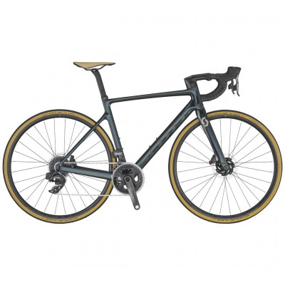  Vélo course carbon SCOTT 2020 Addict RC 20 Disc noir brillant décor noir mat et argent