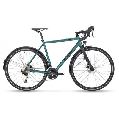  Vélo city gravel 700 alu - STEVENS 2022 Suprême - Vert ivy mat Décor noir : 2x10v