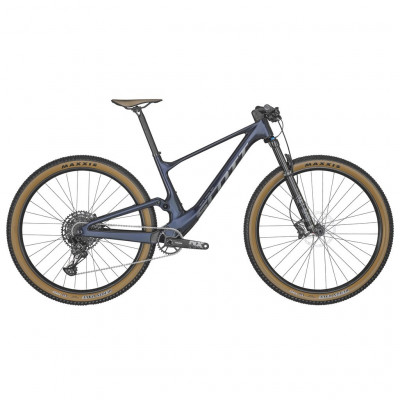  Vélo VTT 29p carbone - SCOTT 2022 Spark RC Comp Blue - Bleu marine décor argent : 120/120mm