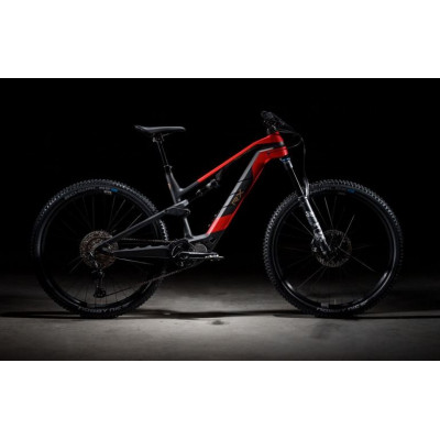  Vélo VTT électrique 29 carbone ROTWILD 2024 All Mountain R.X375 FS Core Red 375 - Gris carbon décor rouge : 150/140
