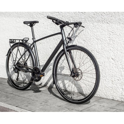  Vélo route fitness 700 alu - TREK 2023 FX 2 Equipped - Gris satin Lithium décor noir : 2x9v