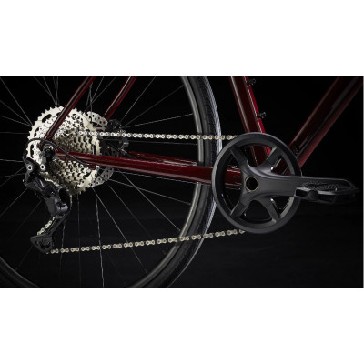 Vélo route fitness 700 alu - TREK 2023 FX 3 Disque - Viper Red to Cobra Blood Fade - bordeaux et rouge vif décor blanc :