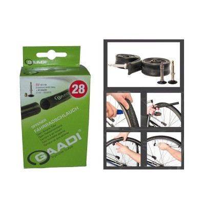 Chambre à air GAADI vtt vtc linéaire Two-End Tube 29 28 butyl noire