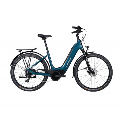Vélo électrique urbain unisexe 27.5p alu - LAPIERRE 2023 e-Urban 4.4 400 - Bleu pétrole décor blanc : 50mm