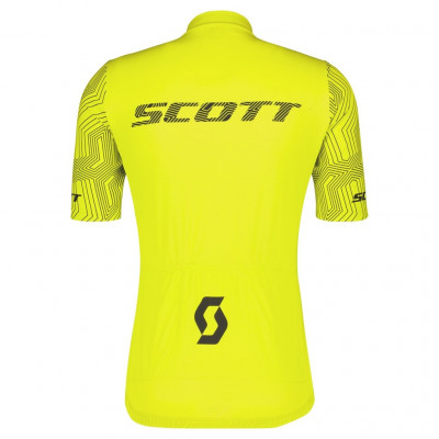 Maillot manches courtes - SCOTT RC Team 10 - jaune fluo décor noir