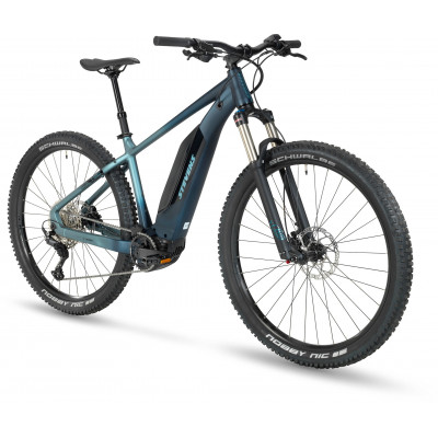  Vélo électrique VTT 29p alu - STEVENS 2022 E-Cayolle 500 - Bleu Stone mat décor argent et noir : 120mm