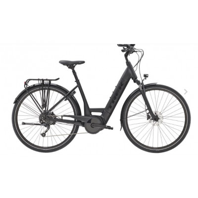  Vélo électrique ville 28p alu - TREK 2022 Verve+ 3 LowStep 400 - Matte Trek Black - Noir mat décor noir brillant : 1x9v