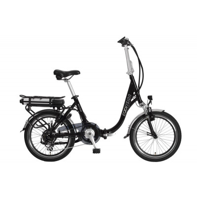 Vélo électrique pliant 20p VELO alu E-Vision Matisse 20 468 noir décor blanc et gris ...