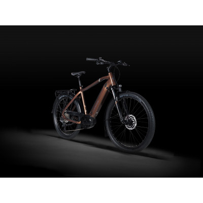  Vélo électrique VTC 27.5p alu - LAPIERRE 2022 Overvolt eExplorer 6.5 500 - Marron métallisé décor argent : 80mm
