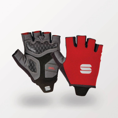 Gants courts - SPORTFUL TC Gloves - rouge décor gris et noir