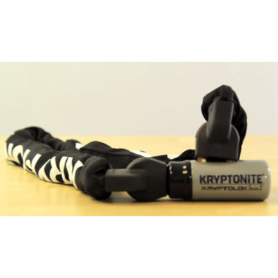  Antivol chaine KRYPTONITE acier traité Kryptolok Intégré 912 à clés noir et blanc