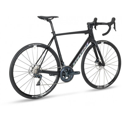  Vélo course 700 carbone - STEVENS 2022 Izoard Pro Disc - Stealth black décor noir et argent : 2x11v