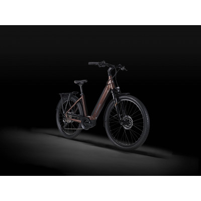 Vélo électrique VTC 27.5p alu - LAPIERRE 2022 Overvolt eExplorer 6.5 LS 500 - Marron métallisé décor argent : 63mm
