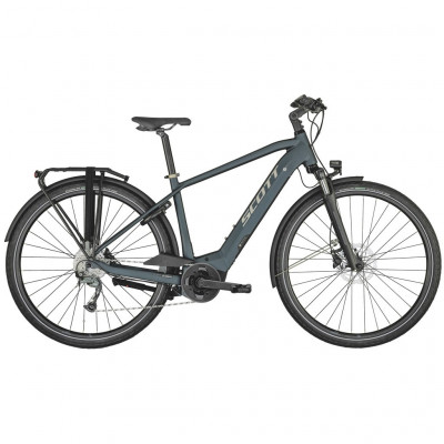  Vélo électrique urbain homme 29p alu - SCOTT 2022 Sub Tour eRide 20 Men 500 - Gris acier décor noir et crème : 1x9v