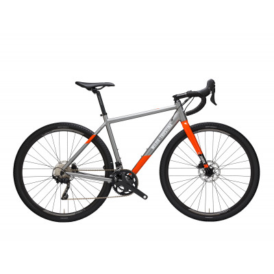 Vélo gravel 700 alu - WILIER 2023 Jareen GRX 2x10 - Argent métalisé décor orange et blanc: Shimano GRX