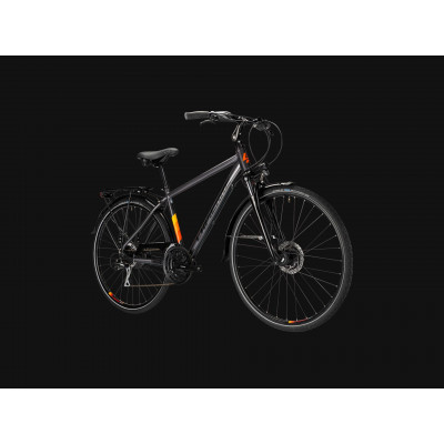 Vélo VTC Homme 28p alu - LAPIERRE 2022 Trekking 3.0 - Gris fumé décor noir