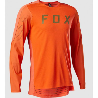 Maillot manches longues - FOX Flexair Pro - orange fluo décor vert