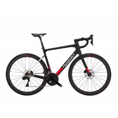  Vélo course 700 carbon - WILIER 2023 Garda Disc Rival AXS - noir mat décor rouge et blanc : 2x12v