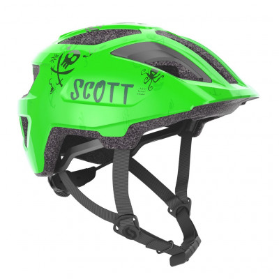  Casque enfant - SCOTT Spunto Kid - vert fluo décor pirate : 10 aérations