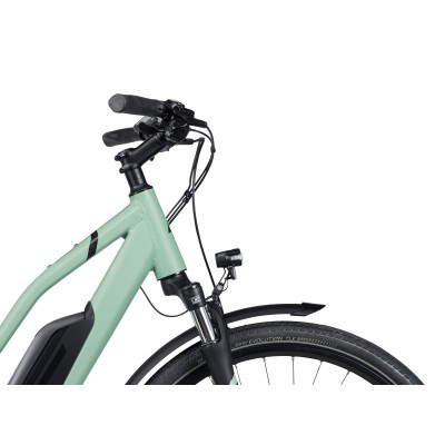 Vélo électrique urbain 27.5p alu - LAPIERRE 2023 e-Explorer 3.4 Mixt 400 - Sable mat décor noir