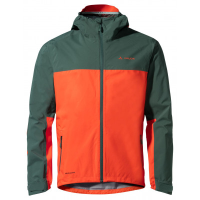 Veste imperméable - VAUDE Moab Rain - orange décor vert forêt