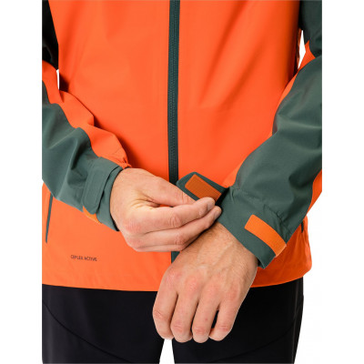 Veste imperméable - VAUDE Moab Rain - orange décor vert forêt