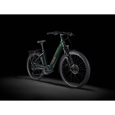  Vélo électrique VTC 27.5p alu - LAPIERRE 2022 Overvolt eExplorer 4.5 LS 500 - Vert bouteille décor or : 63mm