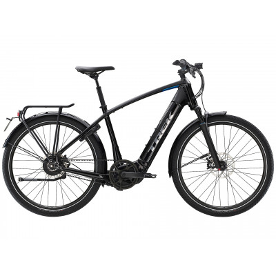 Vélo électrique route urbain 27.5p TREK 2023 alu Allant+ 9S Speed 625/45km/h noir brillant décor bleu et argent