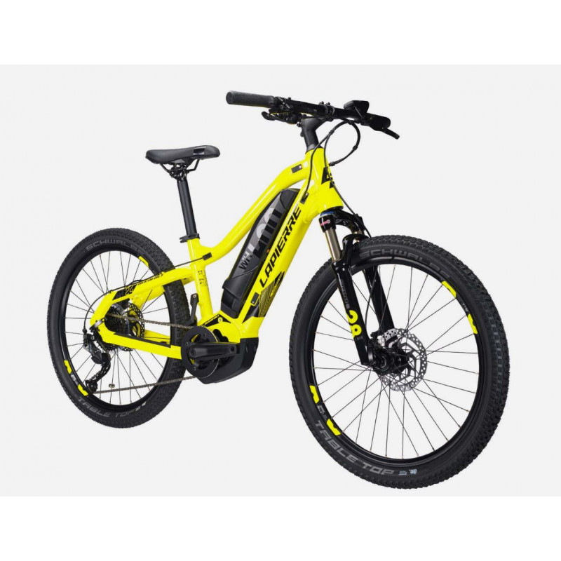 Vélo vtt électrique enfant 24 alu LAPIERRE 2023 Overvolt HT 24 400 jaune  décor noir et gris - Vélo 9