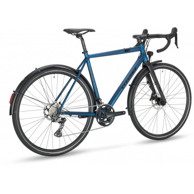  Vélo city gravel 700 alu - STEVENS 2023 Suprême Pro - Bleu Dark Navy Décor noir : 2x11v