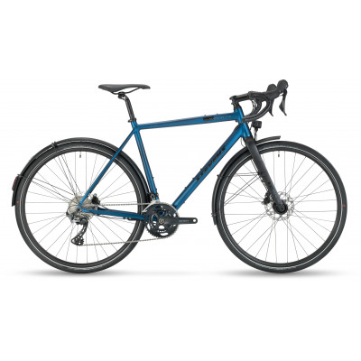  Vélo city gravel 700 alu - STEVENS 2023 Suprême Pro - Bleu Dark Navy Décor noir : 2x11v