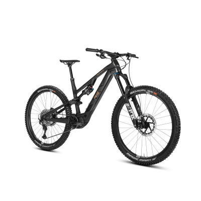  Vélo VTT électrique 29 carbone ROTWILD 2023 Enduro R.E375 FS Core Red 375 - Gris carbon décor noir et or : 170/160