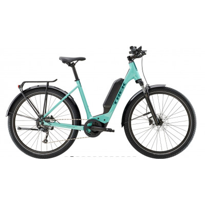 Vélo électrique vtc urbain 27.5p alu - TREK 2023 Allant+ 5 Lowstep 545 - Blue Sage décor noir : cadre ouvert