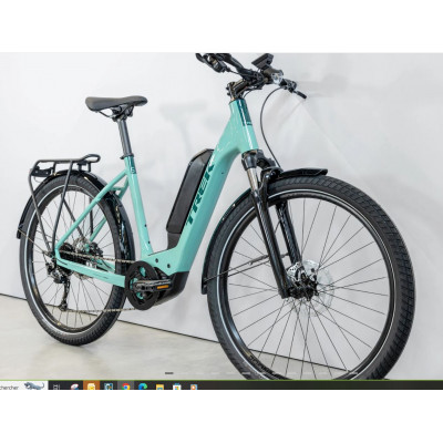  Vélo électrique vtc urbain 27.5p alu - TREK 2023 Allant+ 5 Lowstep 545 - Blue Sage décor noir : cadre ouvert