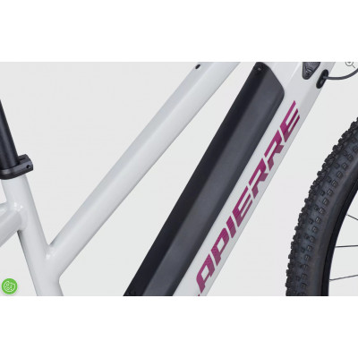  Vélo électrique VTT 29p alu - LAPIERRE 2023 Overvolt HT 5.4 Mix 400 - Blanc crème décor fuschia : 100mm