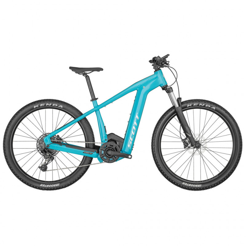  Vélo électrique VTT 29p alu - SCOTT 2023 Aspect eRide 920 Blue 625 - Bleu clair décor blanc et noir : 120mm