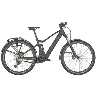  Vélo électrique vtt 29p alu - SCOTT 2023 Axis eRide FS 20 625 - vert forêt irisé décor gris : 130/130mm