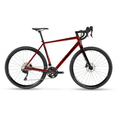  Vélo gravel 700 alu - STEVENS 2024 Gavere - Rouge Bordeaux brillant Décor noir: 2x10v