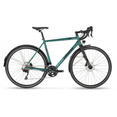 Vélo city gravel 700 alu - STEVENS 2024 Suprême - Vert Ivy Green Décor noir : 2x10v