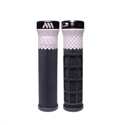 Poignées de guidon AMS caoutchouc Cero Lock-on 30 Noire Blanche